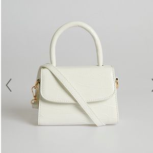 Showpo Halfway There White Croc Mini Crossbody Bag NWT